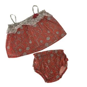 Almirah Baby Girls Floral Camisole and Bloomer Set Coral Pink 3-6 Months NWT